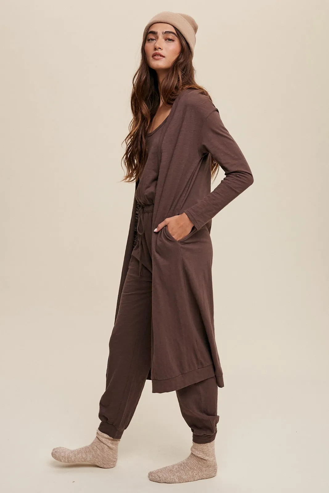 Jogger Jumpsuit & Cardigan Set