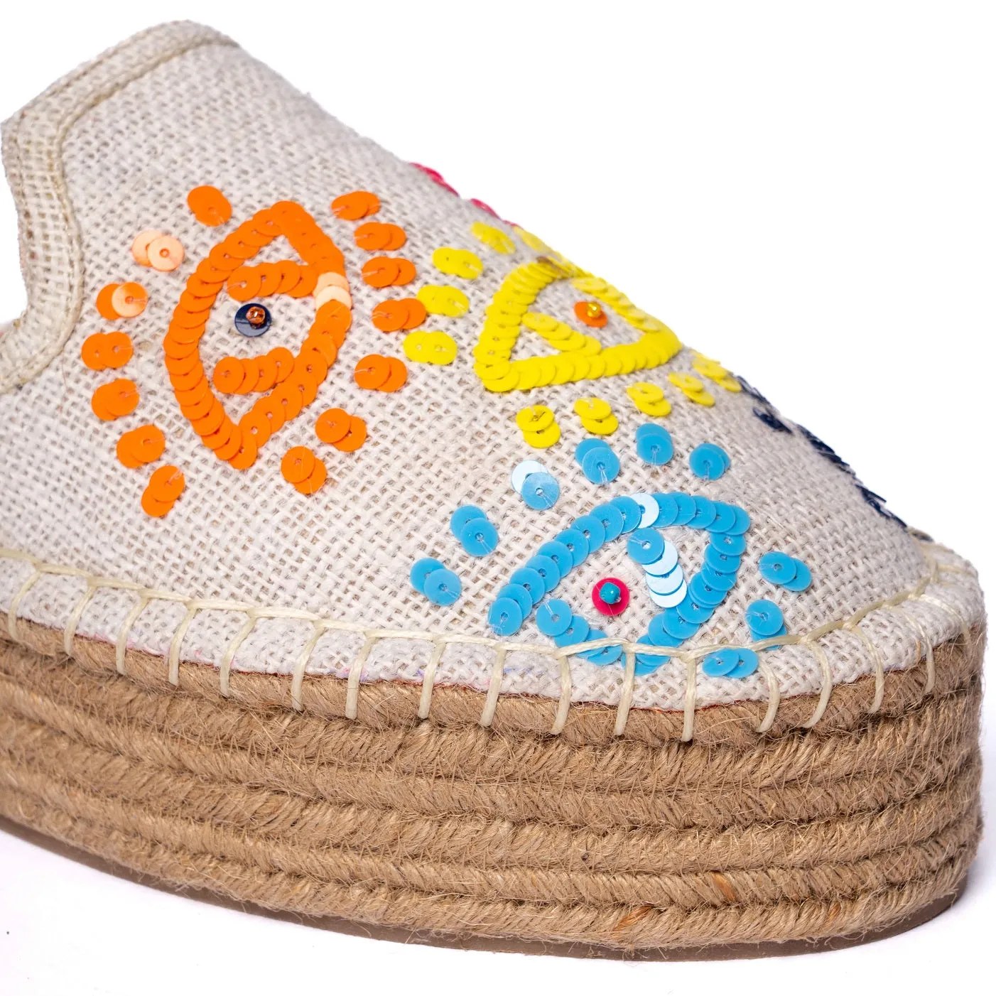 Joie Evil Eye Offwhite Espadrilles Platforms