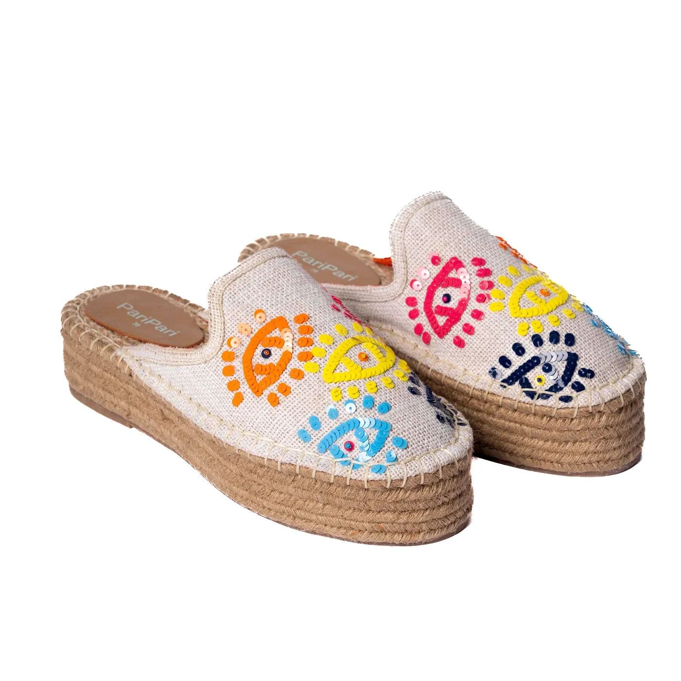 Joie Evil Eye Offwhite Espadrilles Platforms