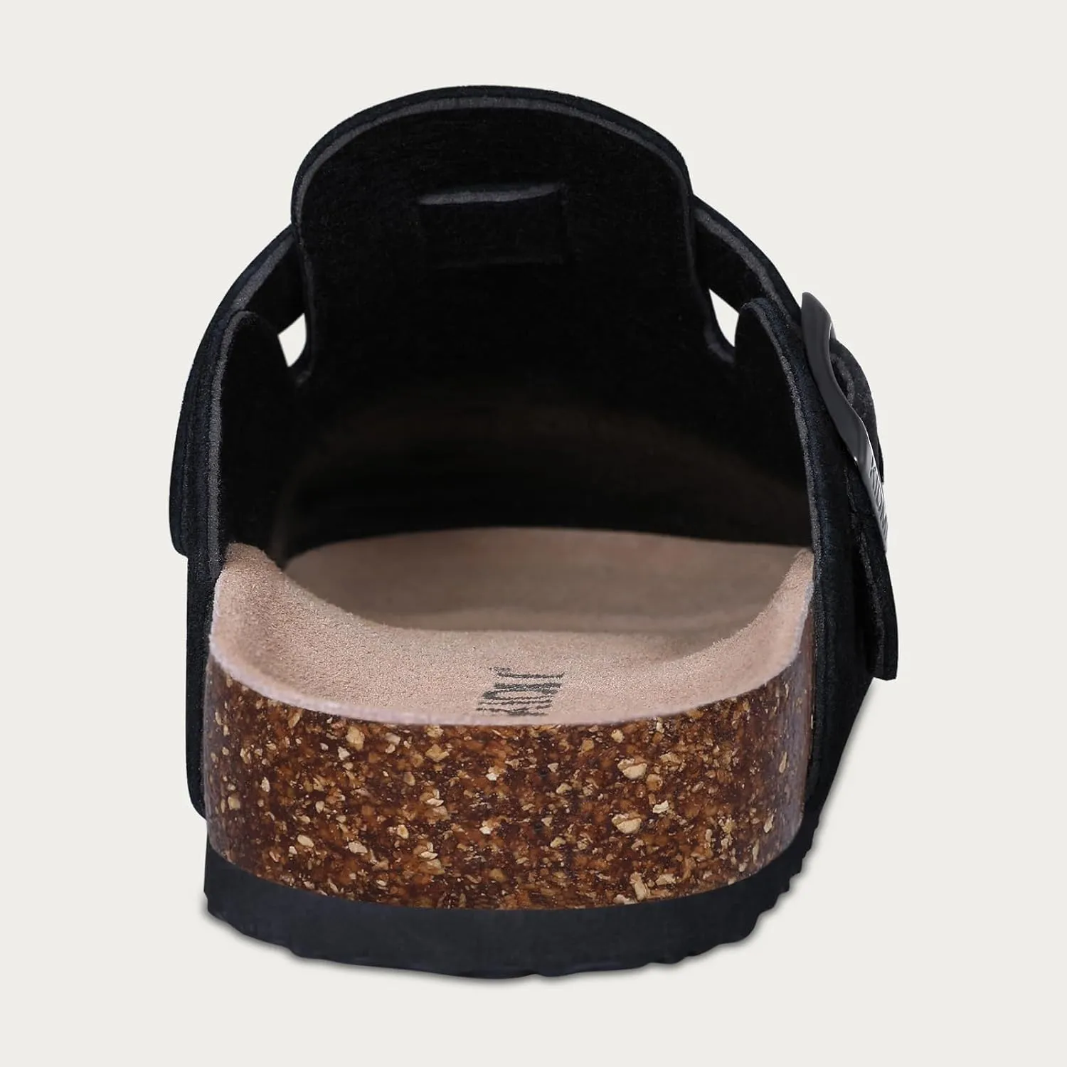 KIDMI Women's Suede Clogs Leather Mules Cork Footbed Sandals Potato Shoes with Arch Support