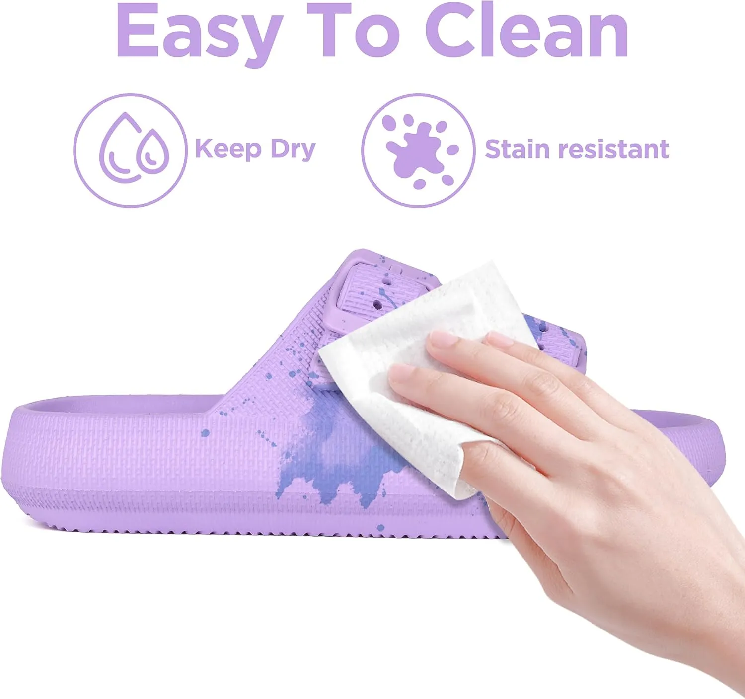 Kids Cloud Slides Girls Boys Double Buckle Slip On Sandals Youth Adjustable Flip Flops Summer Soft Pillow Slippers EVA Flat Beach Pool Shower Shoes