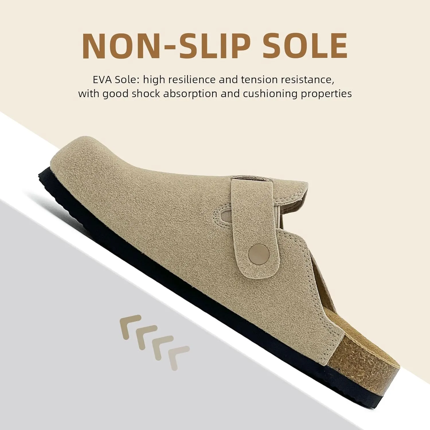 Kids Suede Clogs Boys Girls Sandals Cork Footbed Toddler Slip-on Slippers Indoor Outdoor Cute Sandals Classic Adjustable Buckle