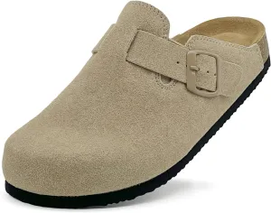 Kids Suede Clogs Boys Girls Sandals Cork Footbed Toddler Slip-on Slippers Indoor Outdoor Cute Sandals Classic Adjustable Buckle