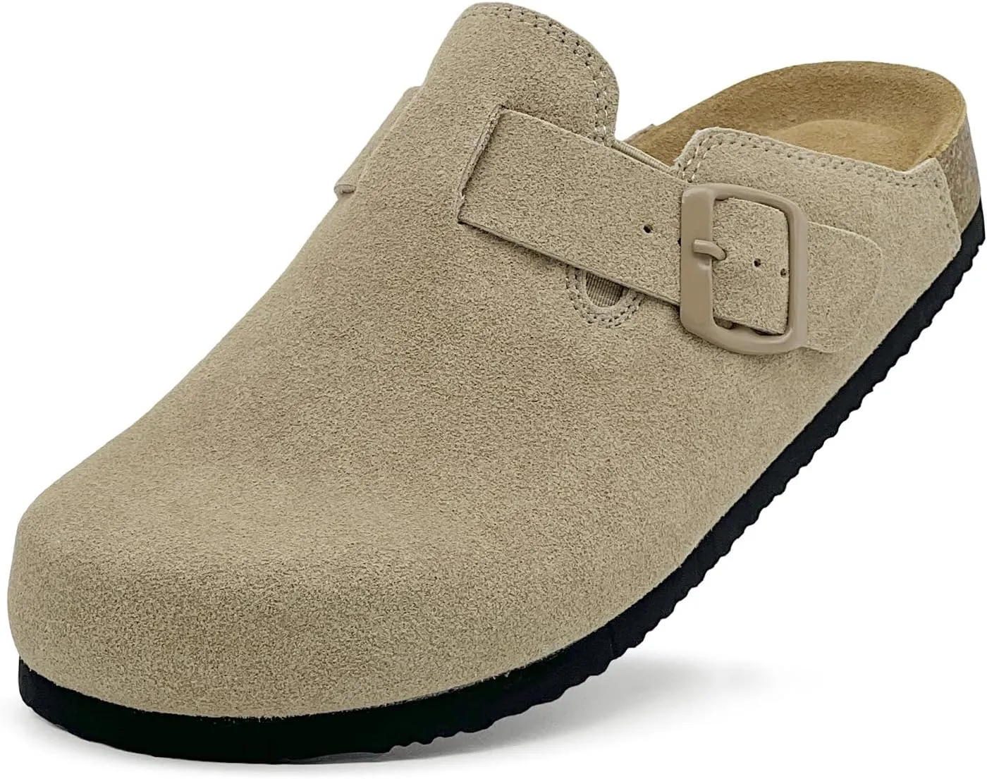 Kids Suede Clogs Boys Girls Sandals Cork Footbed Toddler Slip-on Slippers Indoor Outdoor Cute Sandals Classic Adjustable Buckle