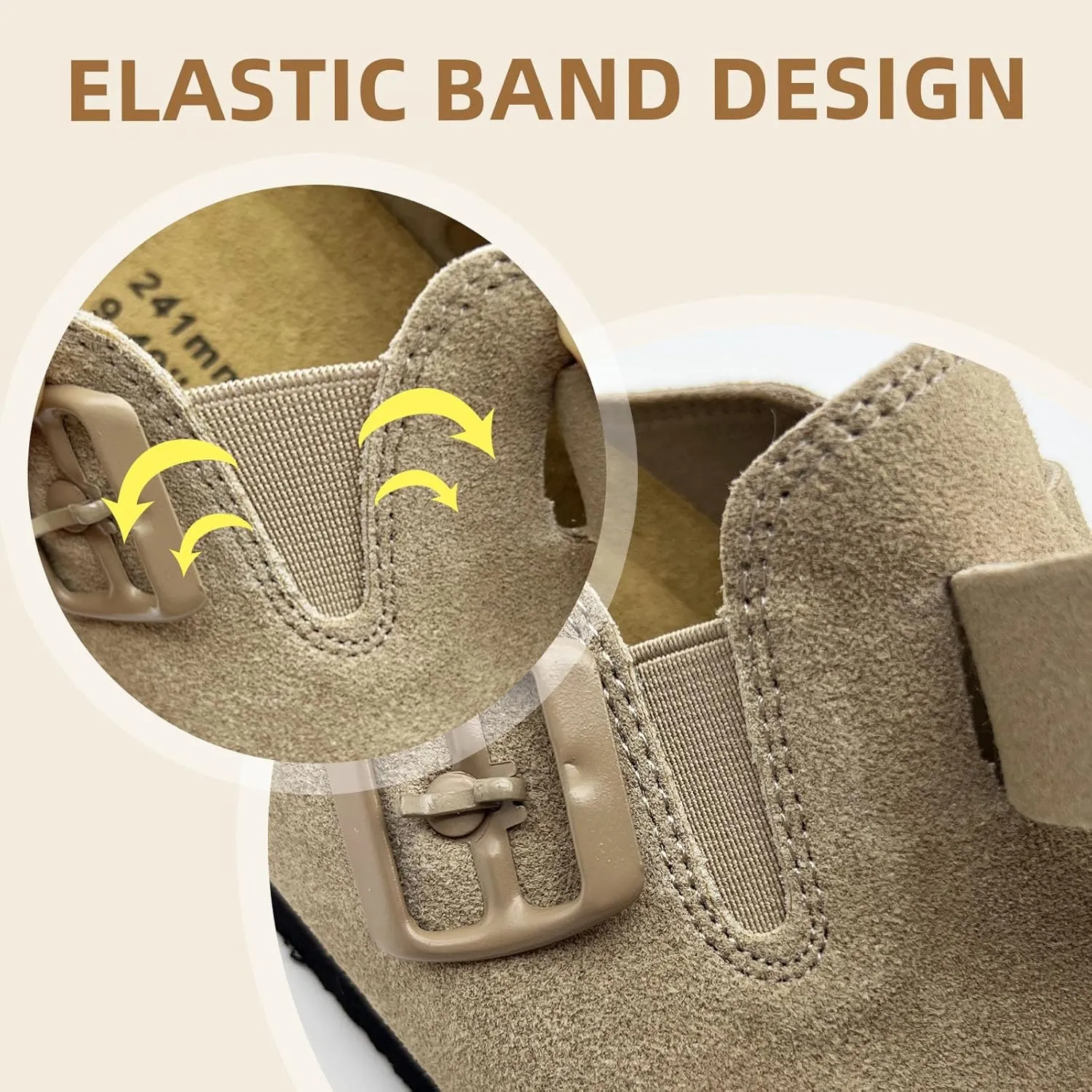 Kids Suede Clogs Boys Girls Sandals Cork Footbed Toddler Slip-on Slippers Indoor Outdoor Cute Sandals Classic Adjustable Buckle