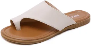 KINOW Bunion Sandals for Women Orthopedic Flat Shoes Toe Ring Slide Flip Flop Slippers