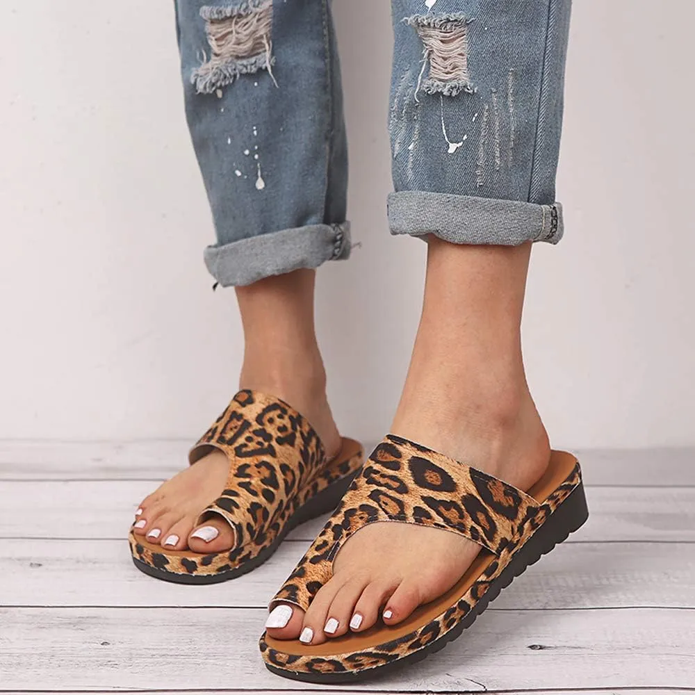 KINOW Women Bunion Sandals Platform Wedge Slippers Orthopedic Flip Flops Summer Shoes
