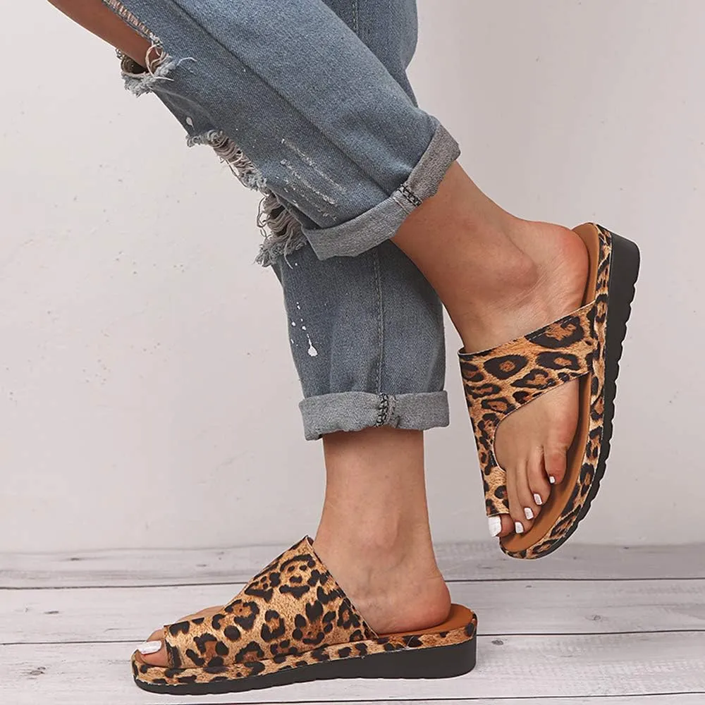 KINOW Women Bunion Sandals Platform Wedge Slippers Orthopedic Flip Flops Summer Shoes