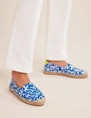 Klassische Espadrilles mit flacher Sohle-Marokkoblau