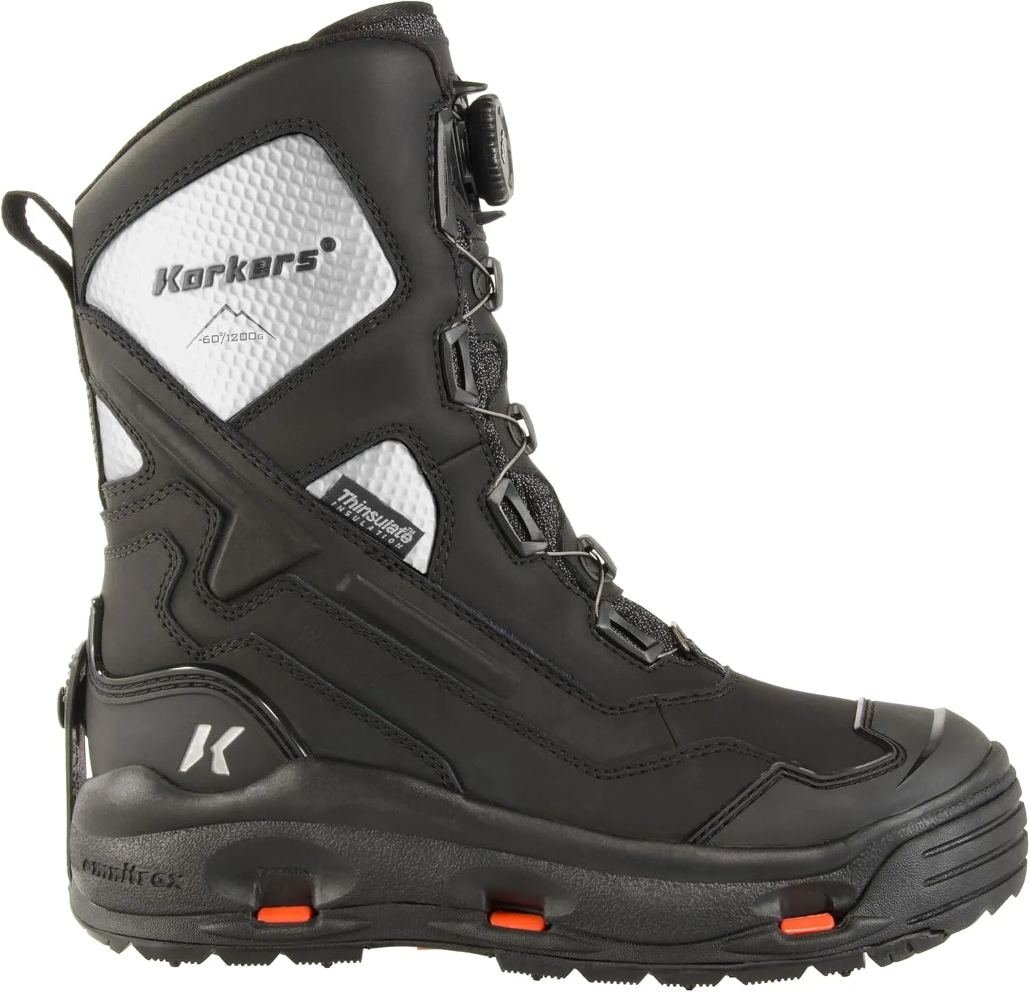 Korkers Men's Polar Vortex 1200 Winter Boots - Insulated and Waterproof - Includes SnowTrac Lug Sole