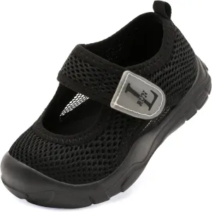 L-RUN Toddler Sandals Summer Boys Girls Adjustable Kids Sandal with Hook Loop Closed-Toe Lightweight Outdoor Sport Sandals