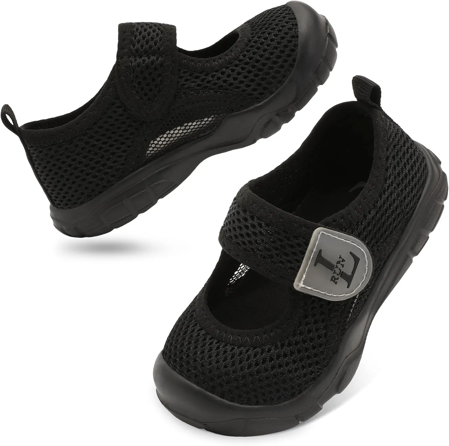 L-RUN Toddler Sandals Summer Boys Girls Adjustable Kids Sandal with Hook Loop Closed-Toe Lightweight Outdoor Sport Sandals