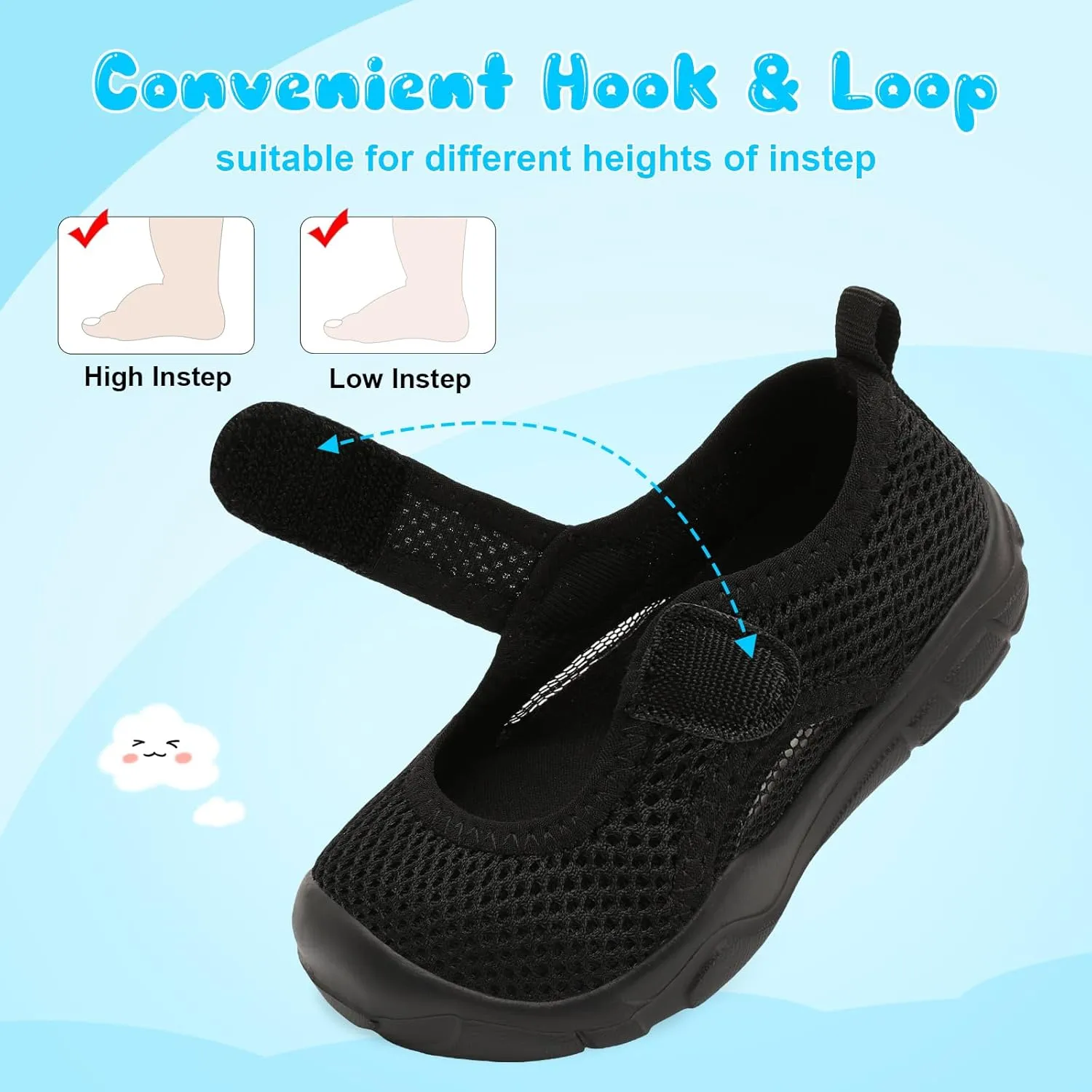 L-RUN Toddler Sandals Summer Boys Girls Adjustable Kids Sandal with Hook Loop Closed-Toe Lightweight Outdoor Sport Sandals