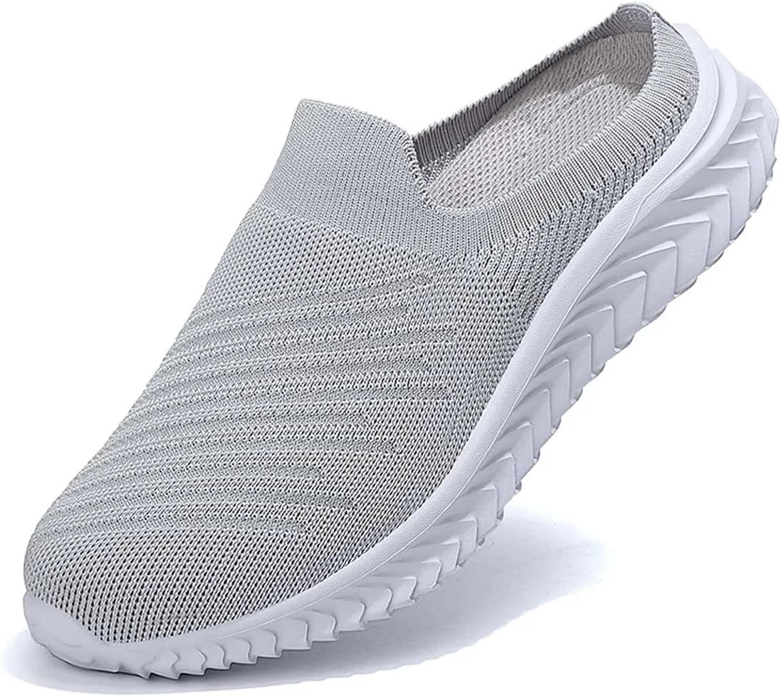 Ladies Lightweight Knitted Mesh Fabric Non-Slip Rubber Soles Garden Shoes Breathable Beach Shoes Clogs Mules Shoes