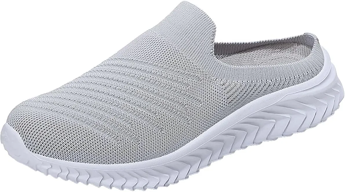 Ladies Lightweight Knitted Mesh Fabric Non-Slip Rubber Soles Garden Shoes Breathable Beach Shoes Clogs Mules Shoes