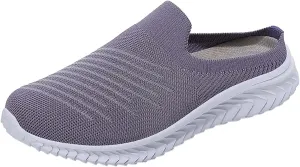 Ladies Lightweight Knitted Mesh Fabric Non-Slip Rubber Soles Garden Shoes Breathable Beach Shoes Clogs Mules Shoes