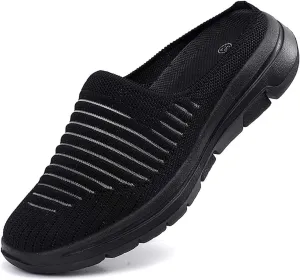 Ladies Lightweight Knitted Mesh Fabric Non-Slip Rubber Soles Garden Shoes Breathable Beach Shoes Clogs Mules Shoes