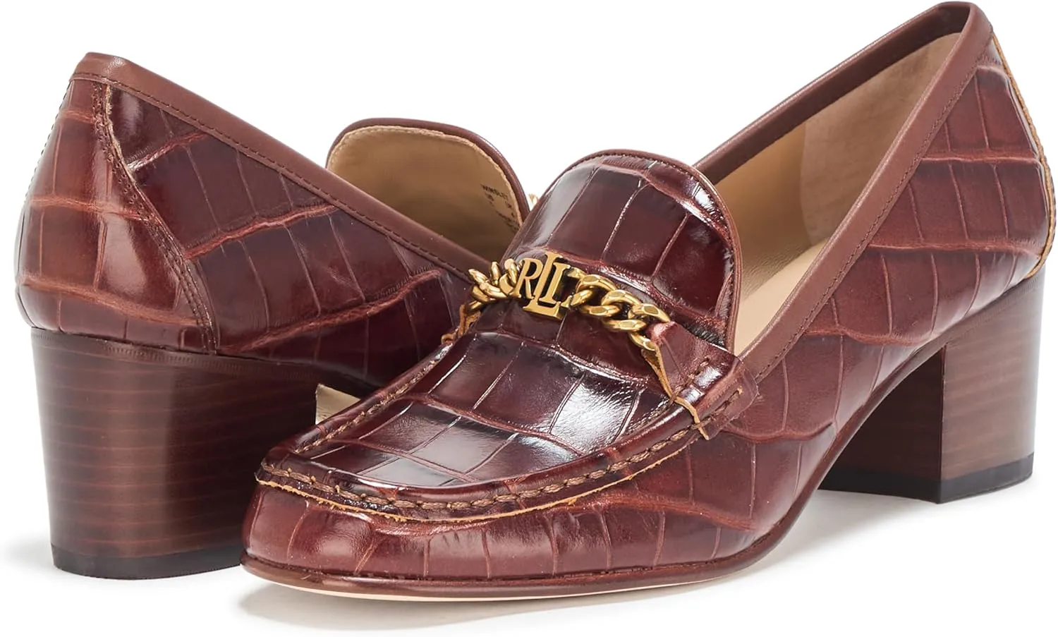 Lauren Ralph Lauren Women's Winslet Crocodile-Embossed Leather Pump