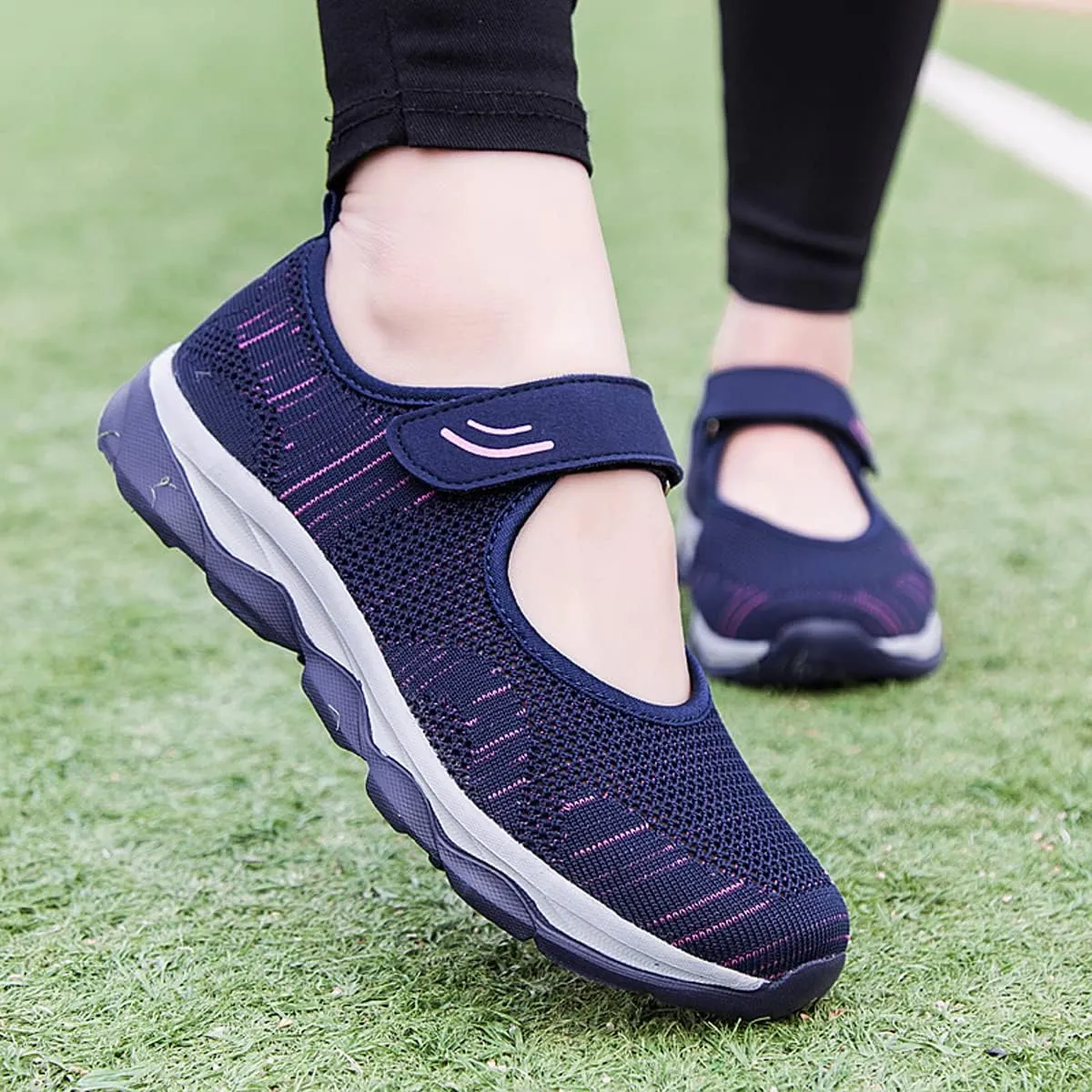 LIBINXIF Women's Walking Shoes Sock Sneakers Slip on Mesh Air Cushion Comfortable Wedge Easy Shoes Platform Loafers