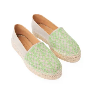 LINEN ESPADRILLES | BEEHIVE LIME GREEN