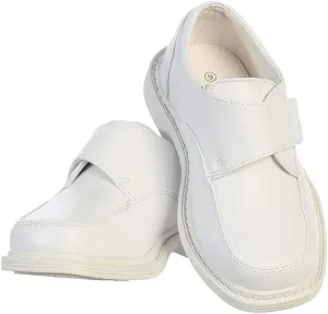 Lito Children's Wear Boys Matte Shoes, White, 5 Big Kid