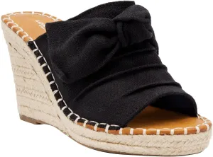 LONDON FOG Womens Heidi Espadrille Wedge Sandals with Knotty Bow Detail