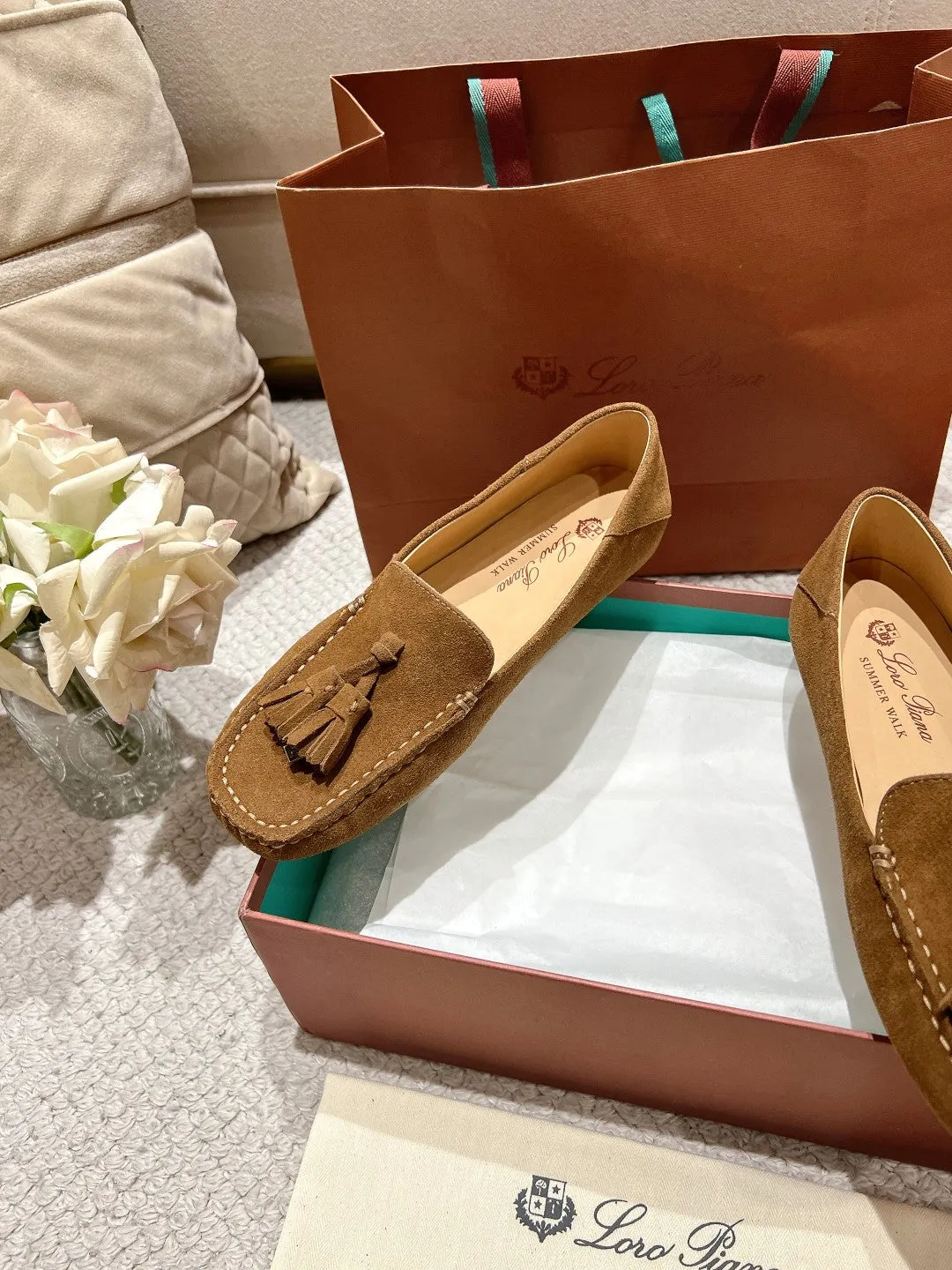 LP Dot sole walk mocassin Copper Brown Suede 215001