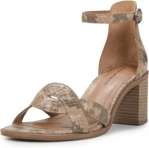Lucky Brand Women's Sarwa Ankle Strap Sandal Heeled, Natural, 9