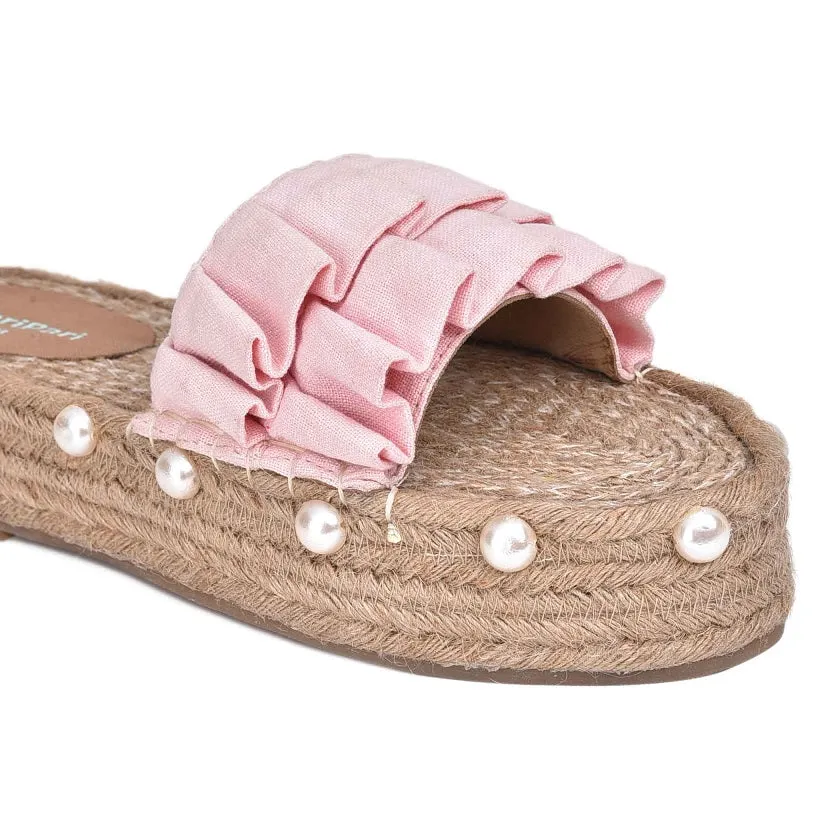 Majorica Sandals Blush Pink Ladies Flat