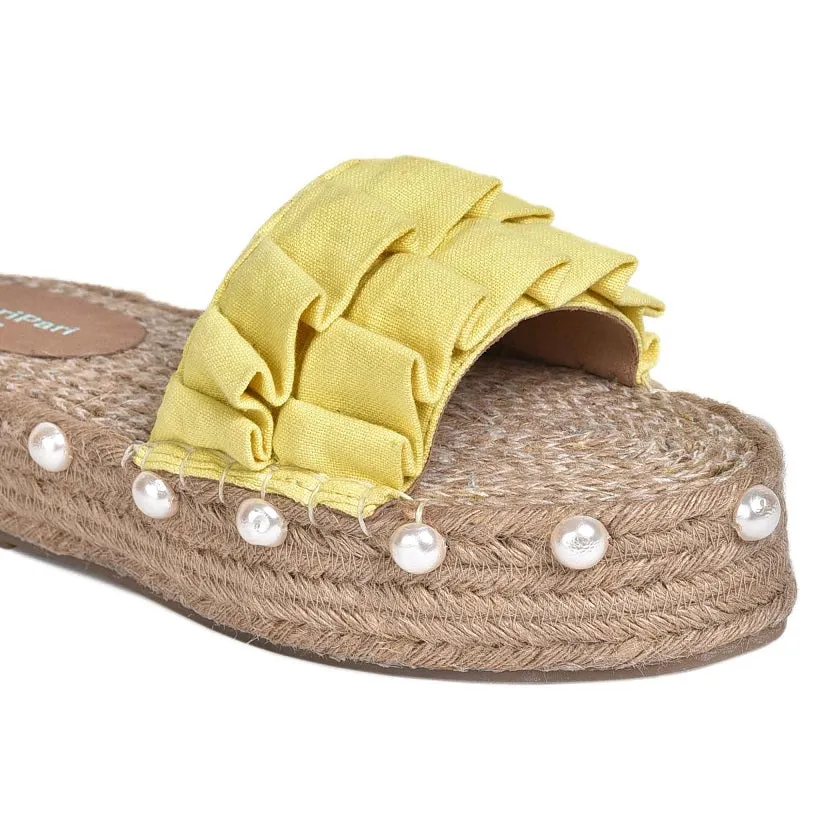 Majorica Sandals Yellow- Office Wear Ladies Footwear