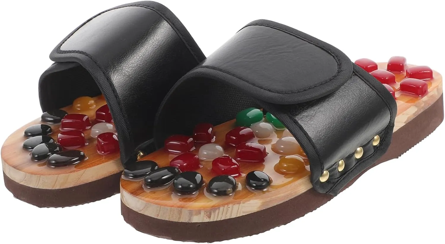 Massage Sandals Women Foot Cobblestone Massage Slippers Natural Jade Foot Spa Size 35-36