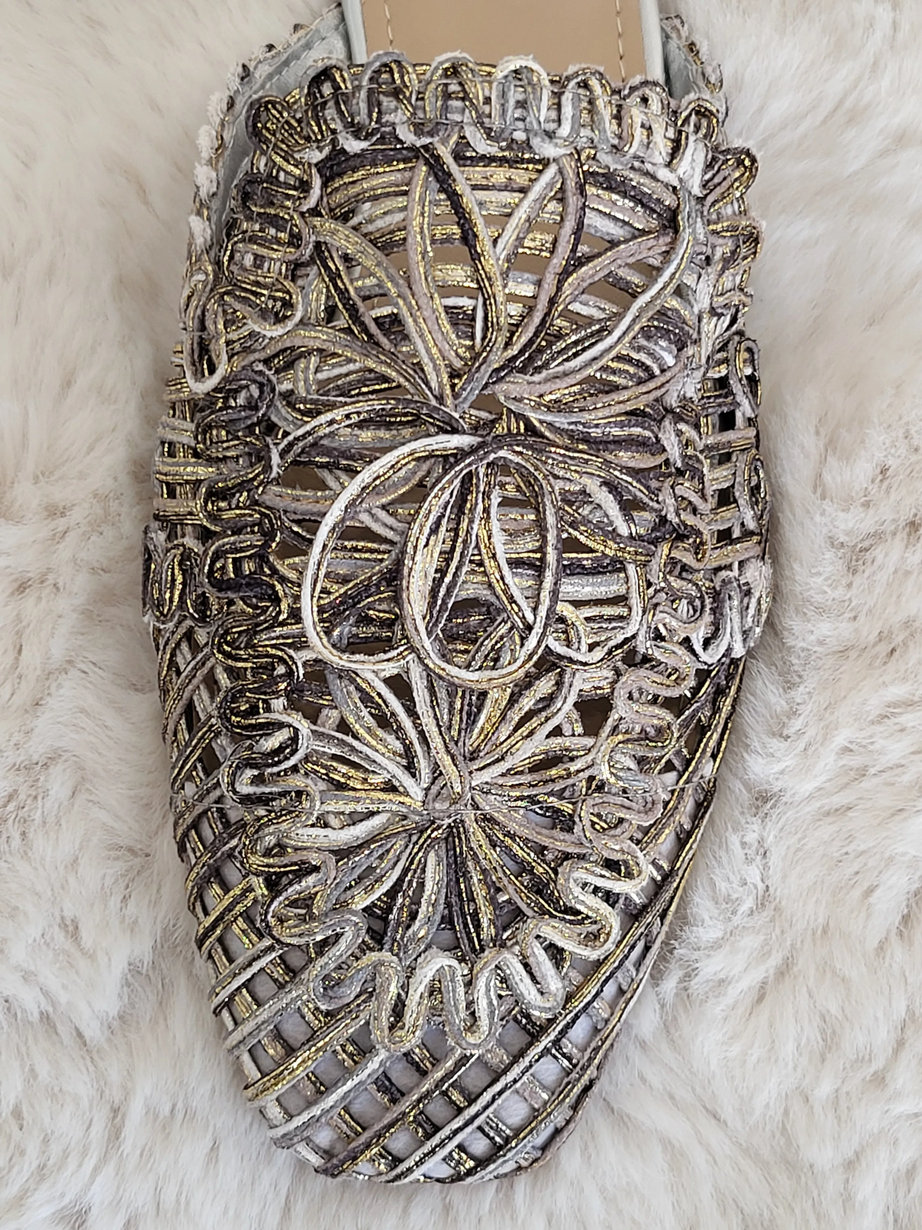 Maxi Embroidered Slip-On Mules