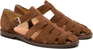 Mens Closed Toe Sandals Ankle Buckle Hollow Out Roman Shoes Outdoor Fisherman Adjustable Beach Summer Sandals Anti Slip Flat Sandals Comfort Casual Walking Shoes Lightweight T-Strap Ankle Strap Sandal