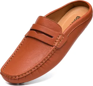 Mens Handmade Leather Mules Clog Slippers Breathable Leather Slip on Shoes Casual Loafers
