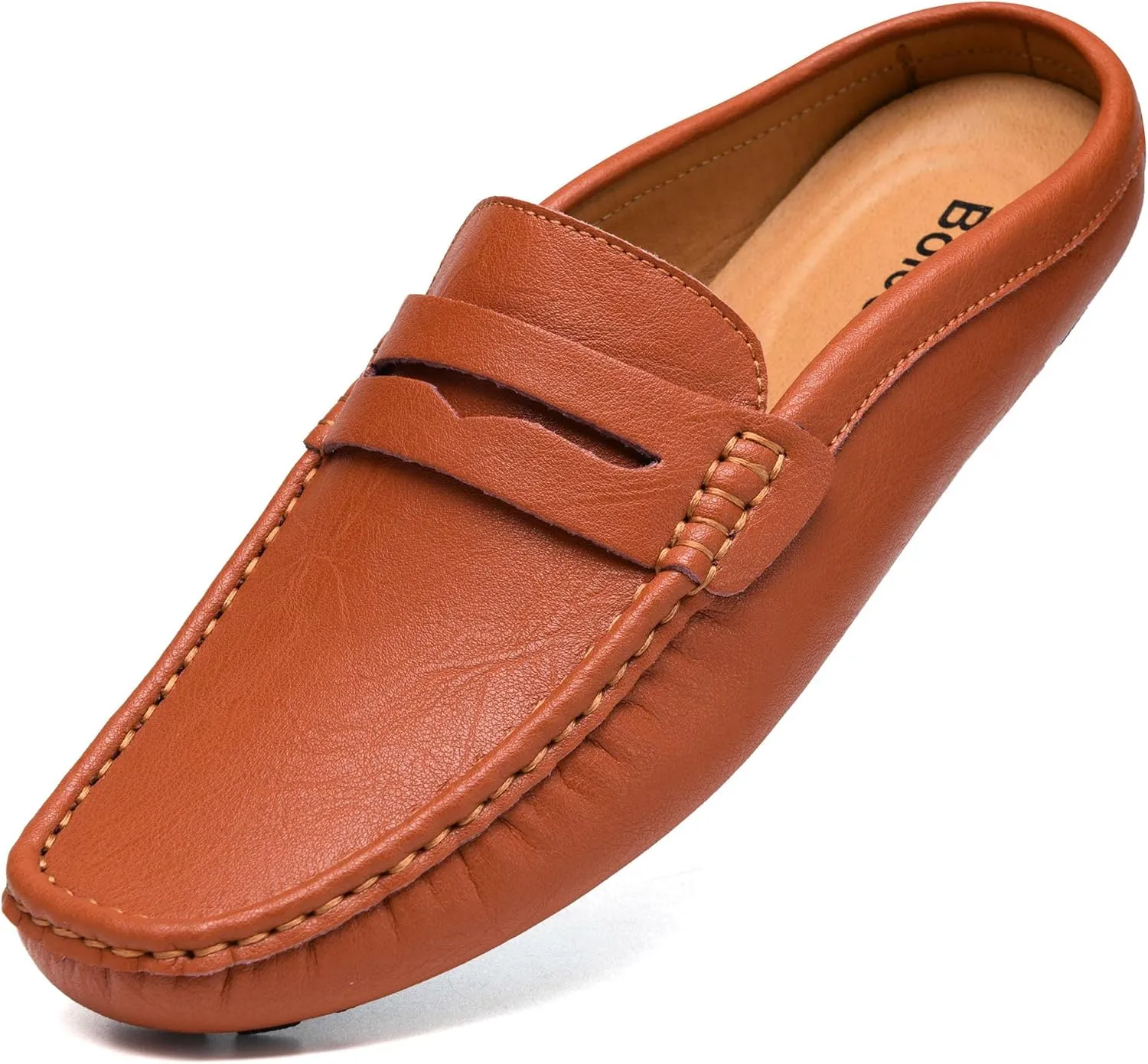 Mens Handmade Leather Mules Clog Slippers Breathable Leather Slip on Shoes Casual Loafers