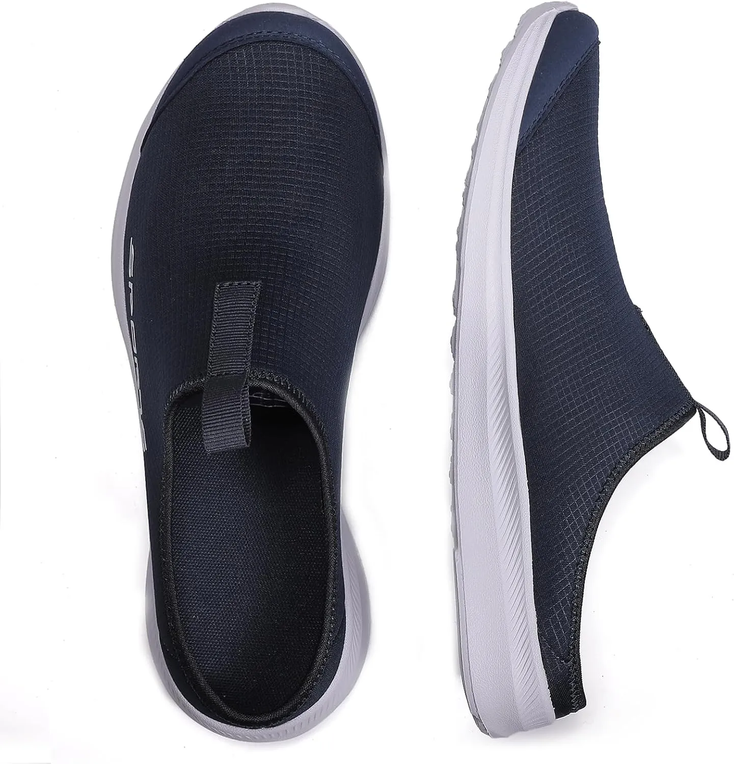 Men's Knitting Mesh Slip-On Casual Mules Comfort Round Toe Platform Arch Support Clog Open Back Shoes Non-Slip Lightweight Indoor Outdoor House Slippers