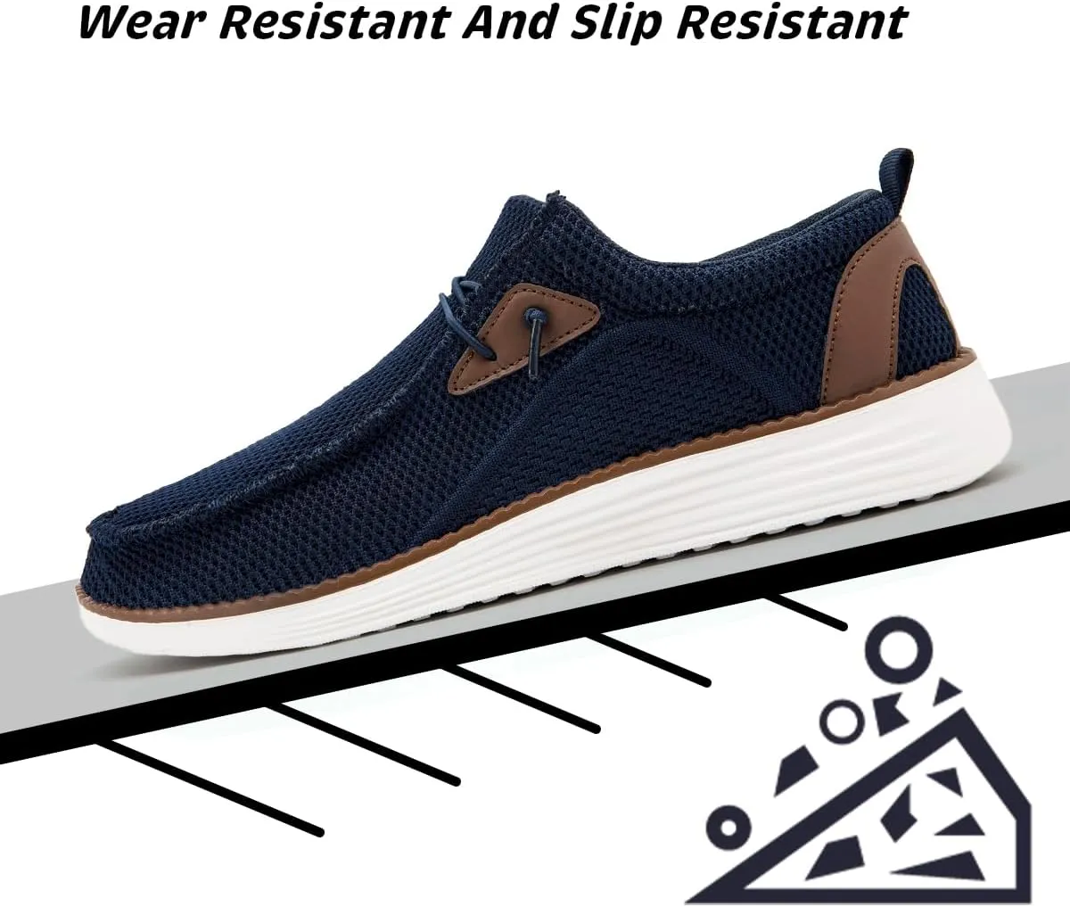 Men's Loafers Slip On Walking Shoes Mens Boat Casual Work Sneakers for Men Loafer Running Tennis Lightweight Comfortable Shoes