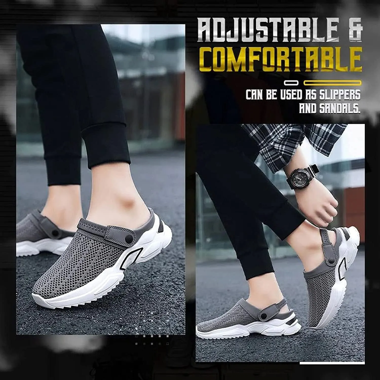 Men's Orthopedic Hollow-Out Summer Sandals Womens Mens Classic Clogs Mules Comfy Slip on Walking House Slippers Diabetic Home Garden Slides Shoes with Arch Support Recovery Sandals Plantar Fasciitis