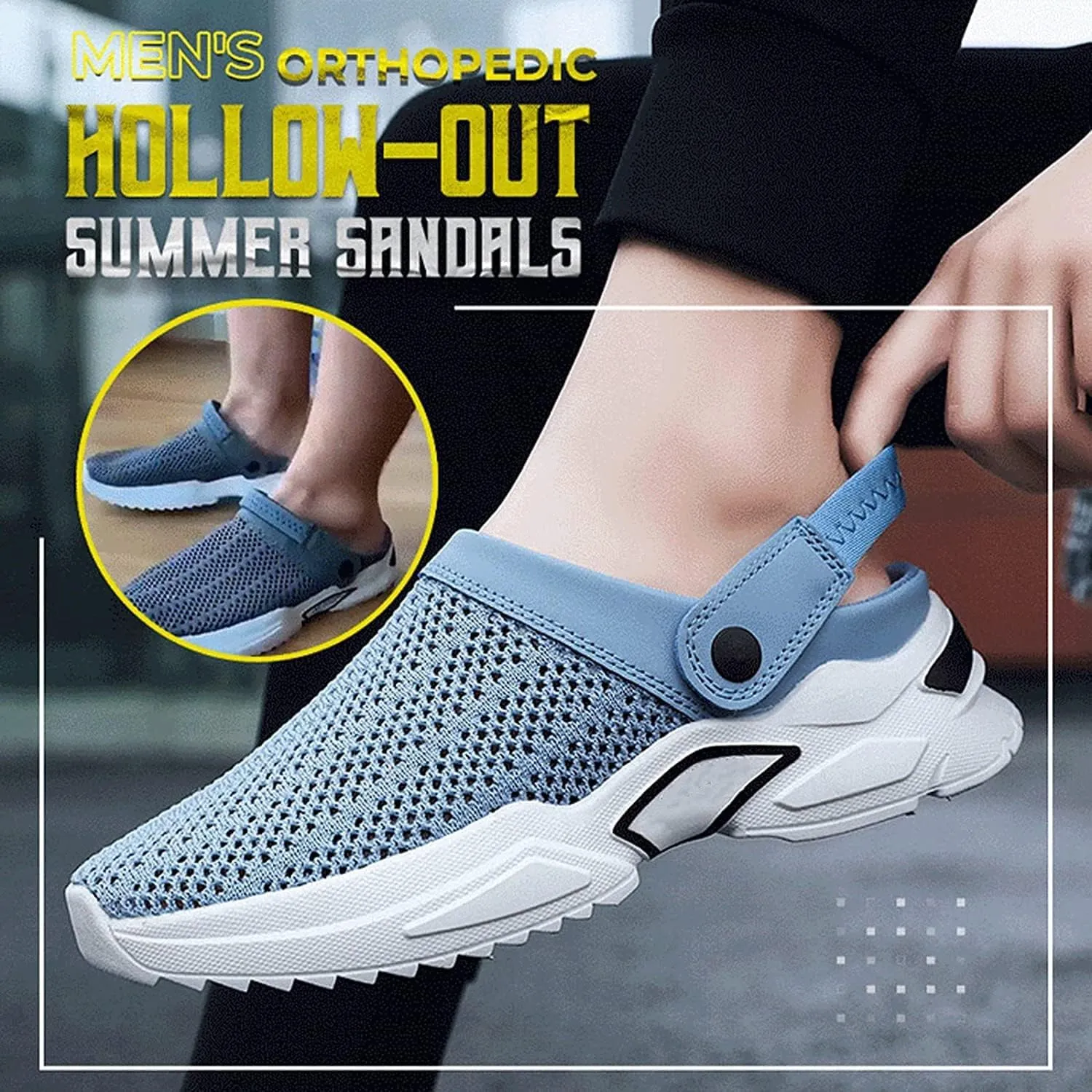 Men's Orthopedic Hollow-Out Summer Sandals Womens Mens Classic Clogs Mules Comfy Slip on Walking House Slippers Diabetic Home Garden Slides Shoes with Arch Support Recovery Sandals Plantar Fasciitis