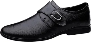 Mens Plaid Toe Shoes Premium Split Cow Leather Uppers，Casual Leather Shoes Soft Cowhide Versatile Leather Breathable Lightweight Comfy Shoes