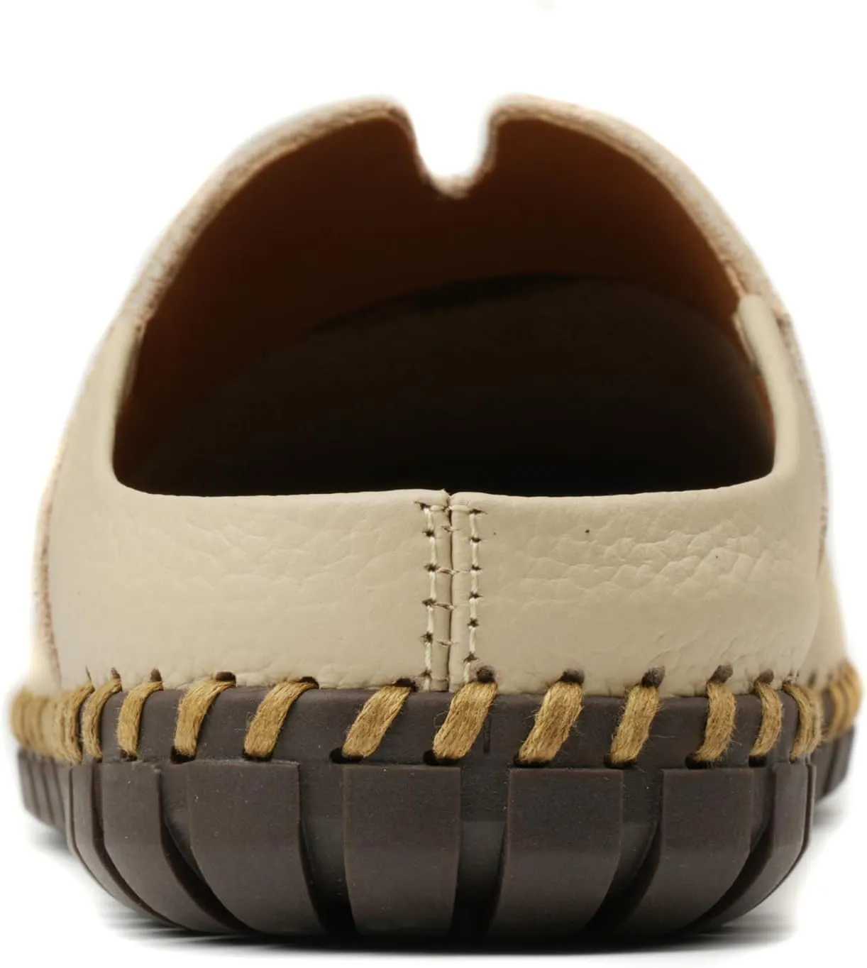 Men’s Slip-On Loafers Mules Clog Handmade Leather Slippers Hand Stitched no-Heel Casual Shoes for Men Breathable Comfortable Soft