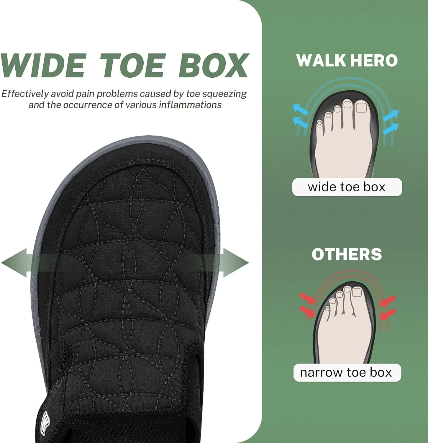 Mens Slippers for Plantar Fasciitis, Casual Mens Slip on Shoes with Arch Support, Orthopedic House Slippers for Men, Indoor Outdoor Mules & Clogs for Pain Relief