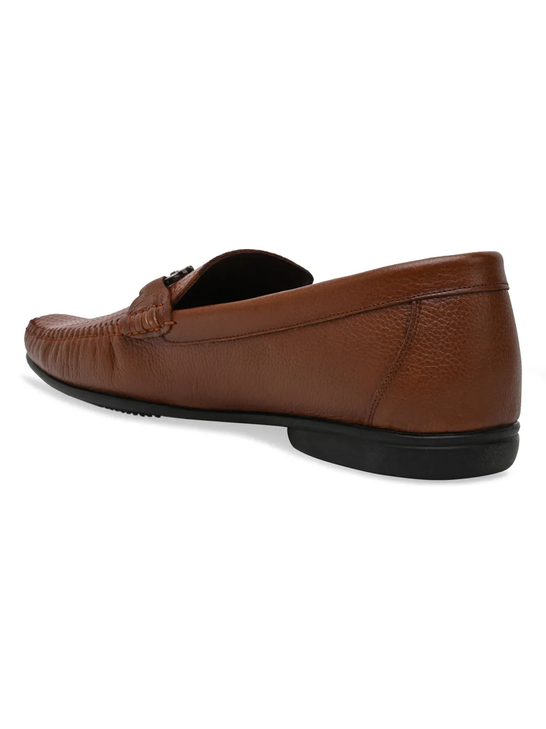 Mens Textured Leather Loafers