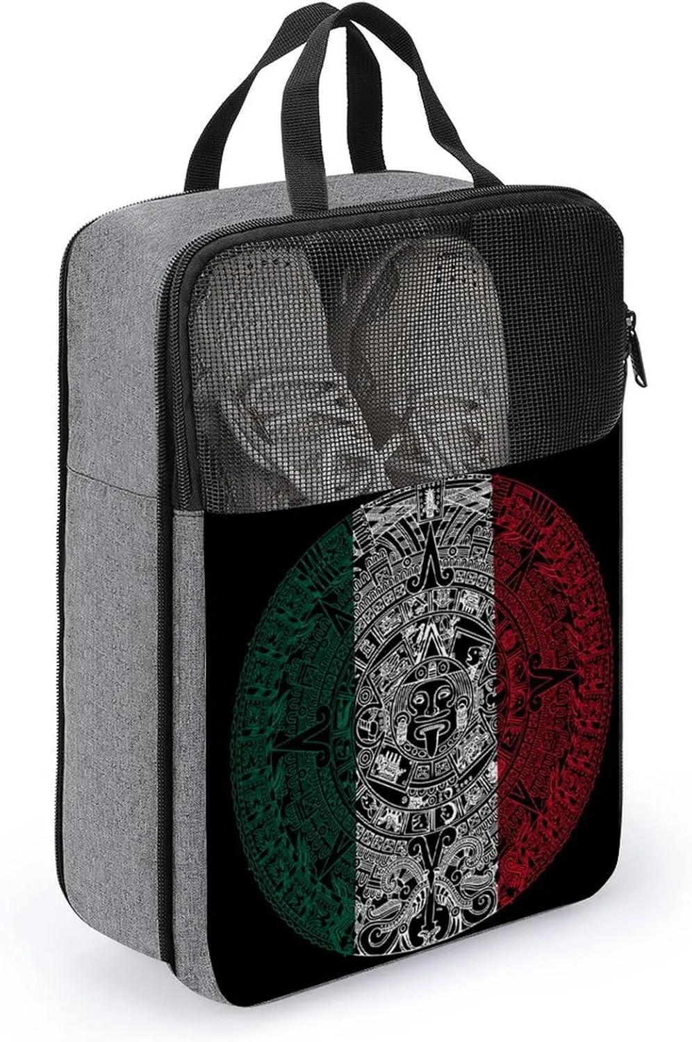 Mexico Aztec Calendar Travel Shoe Bag,Waterproof Portable Shoes Pouch with Handle,Multifunctional Storage Bag Shoes Pouch Suitcase Shoe for Travel And Daily Use