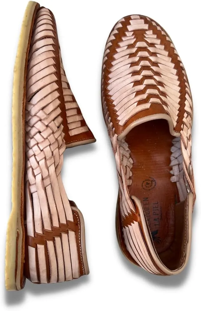 Mexico en la Piel Leather Shoes for Mens in Black and Beige Color
