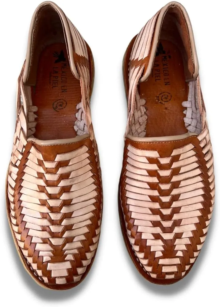 Mexico en la Piel Leather Shoes for Mens in Black and Beige Color