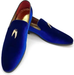 MHB Men's Penny Slip-On Velvet Loafer Suede Dress Shoes Glitter Smoking Slipper