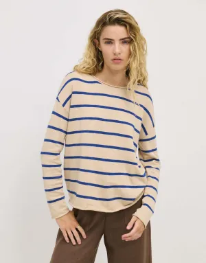 Minnie Knit Top  - Blonde/Regatta Blue