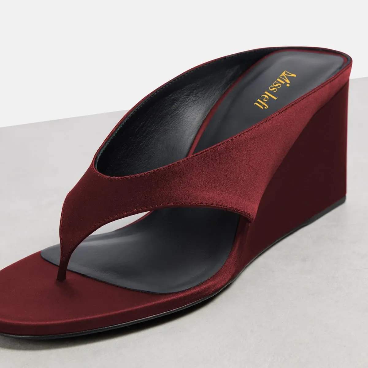 miss left Women Fashion Open Toe Flip Flops Slip on Wedge High Heel Thong Sandals Summer Casual Vacation Daily Wear Mules Size 4-16 US