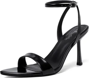 Mostrin Heels for Women Strappy Lace Up Ankle Strap Heels Pointed Open Toe Stiletto High Heeled Sandals for Prom, Party, Daily